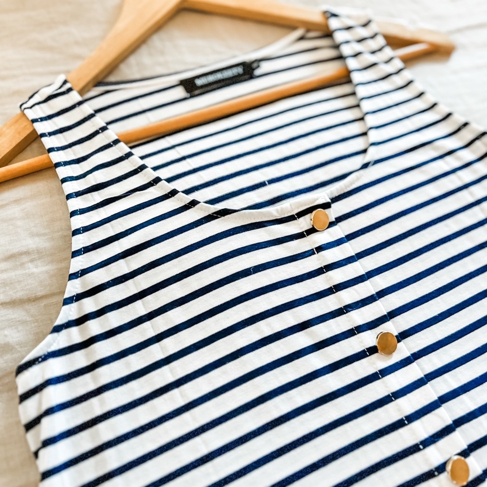 NWOT MEROKEETY Striped Midi Dress, Size Small